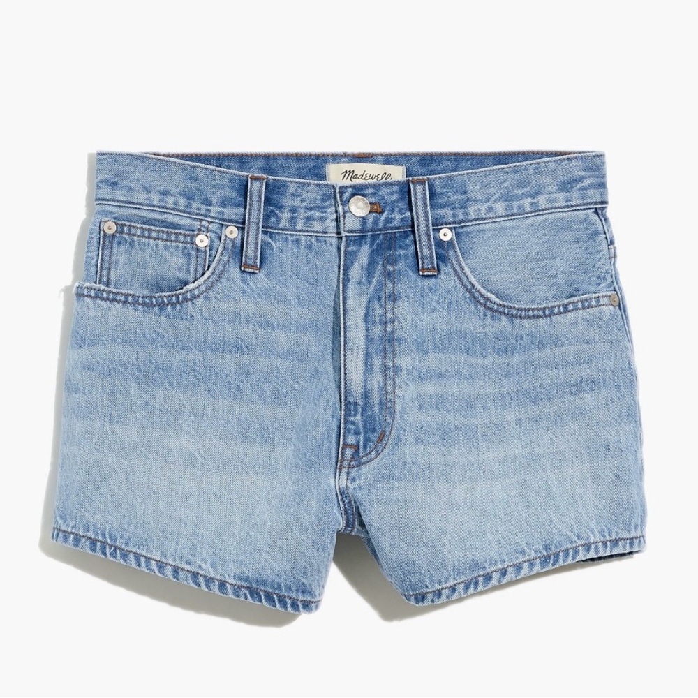 Madewell NWT Dolphin Jean Shorts Cadell Wash High Waist Light Blue Denim Short